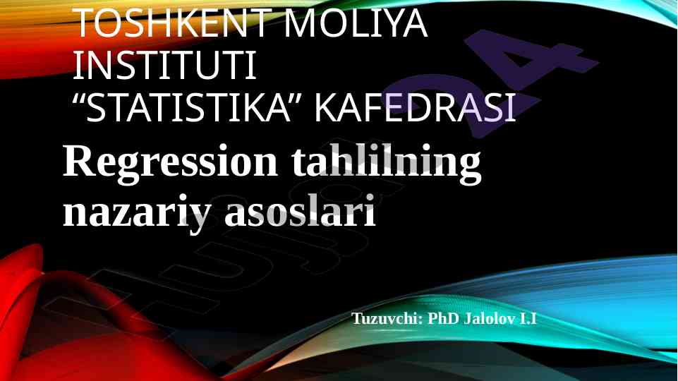 Regression tahlilining nazariy asoslari