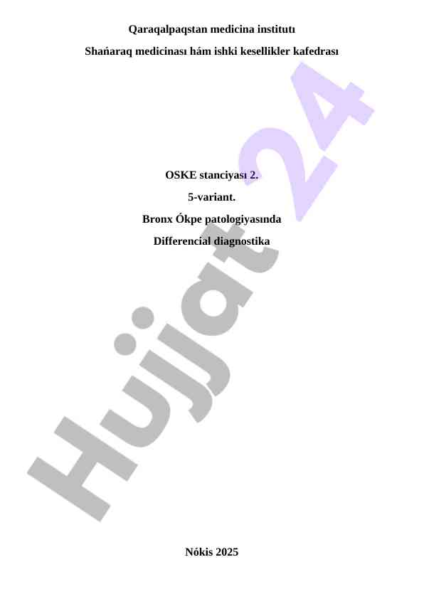 Differencial diagnostika patologiyasında ehtiyojlar