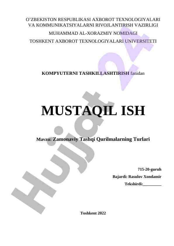 Zamonaviy tashqi qurilmalarning turlari