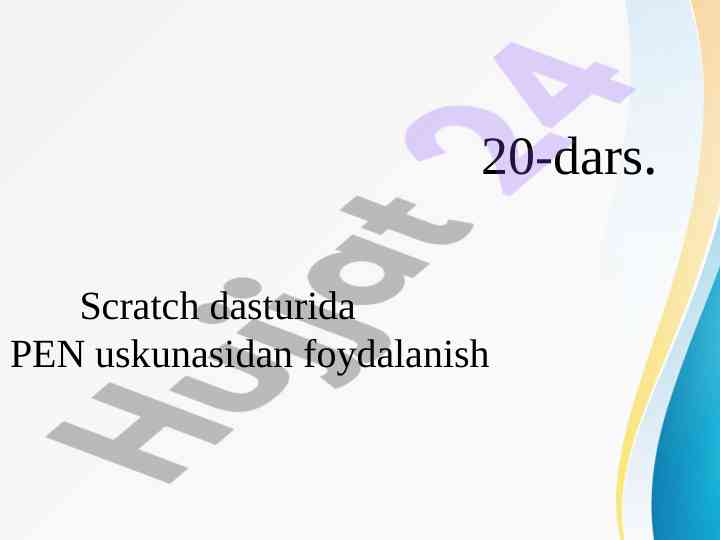 Scratch dasturida pen usunasi foydalanish
