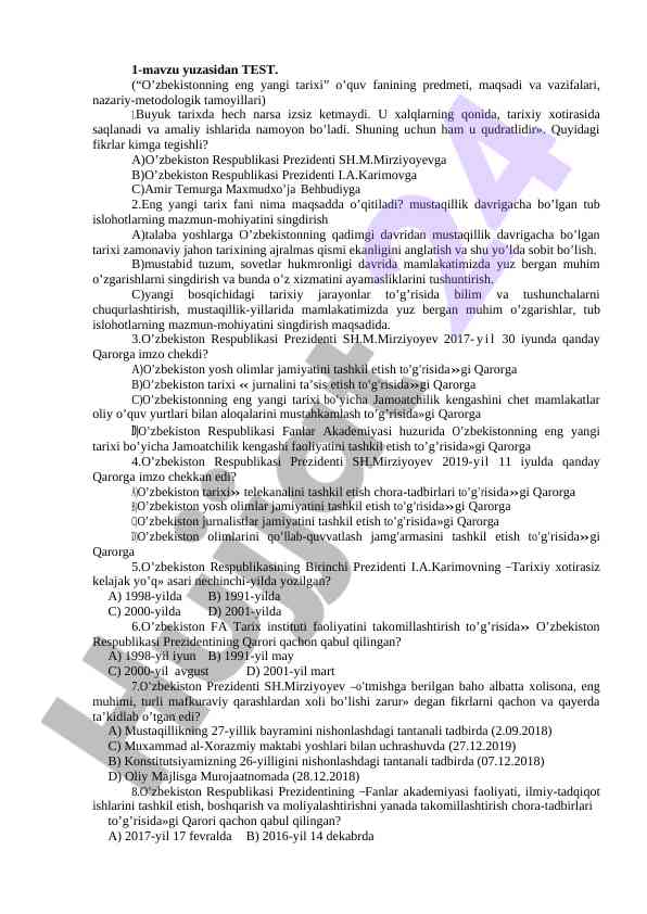 Ozbekistonning_yangi_tarixi_fanidan_mavzulashtirilgan_testlar