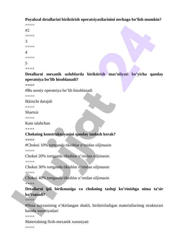 Poyabzal detallarini biriktirish operatsiyalari
