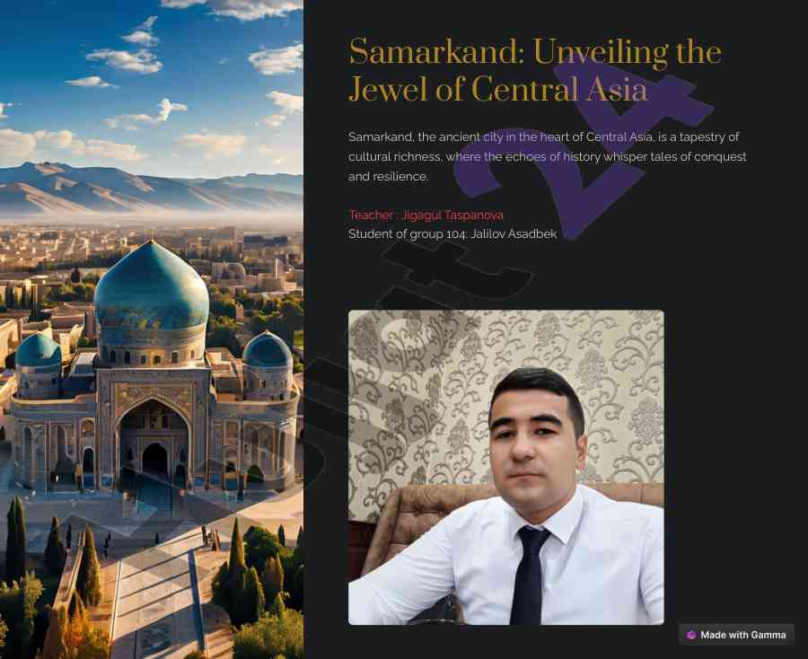 Samarkand: unveiling the jewel of central asia