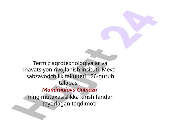 Qishloq xo‘jalik mahsulotlarini dastlabki qayta ishlash