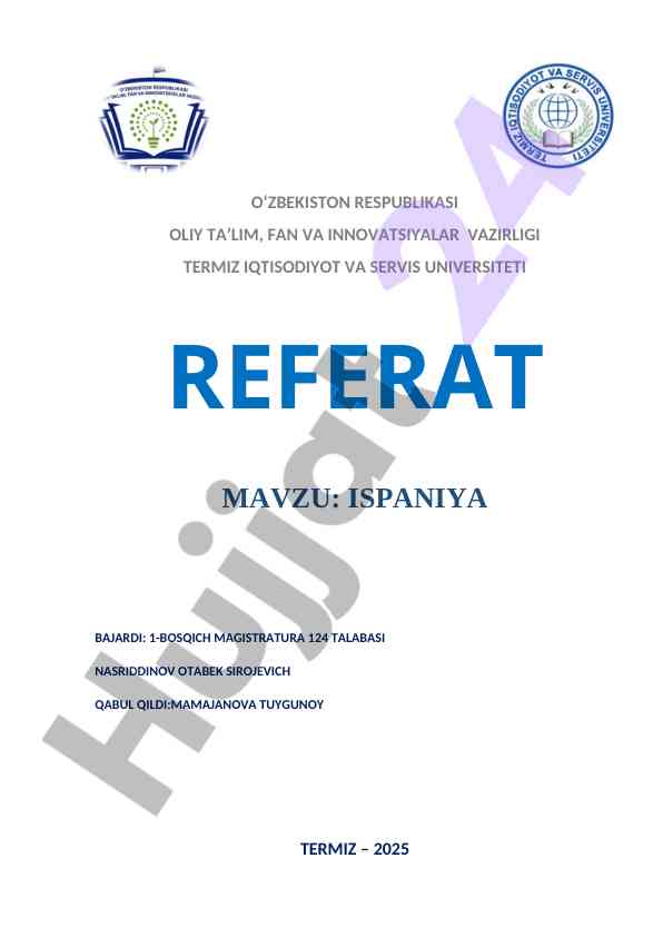 Ispaniya tarixi va jamiyatiga kirish