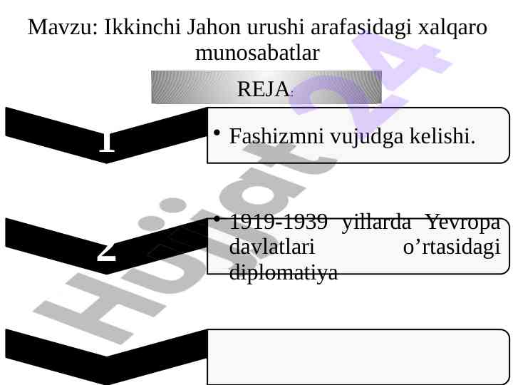 Ikkinchi jahon urushi arafasidagi xalqaro munosabatlar
