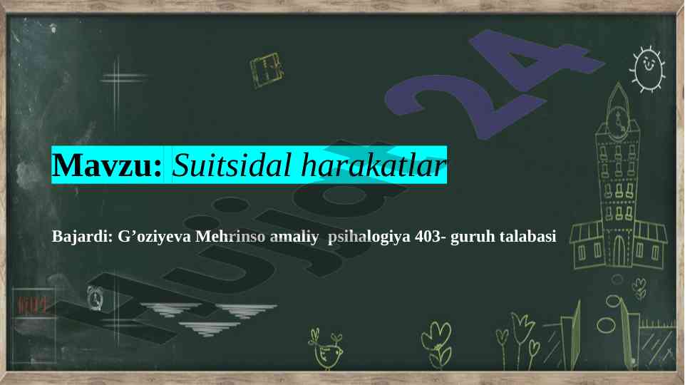 Suitsidal harakatlar psixologik asoslari tadqiqoti