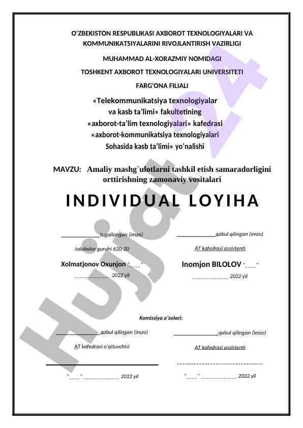 Axborot-talim texnologiyalari sohasida kasb ta’limi