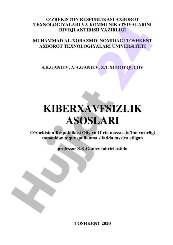 Kiberxavfsizlik asoslari o‘quv qo‘llanma