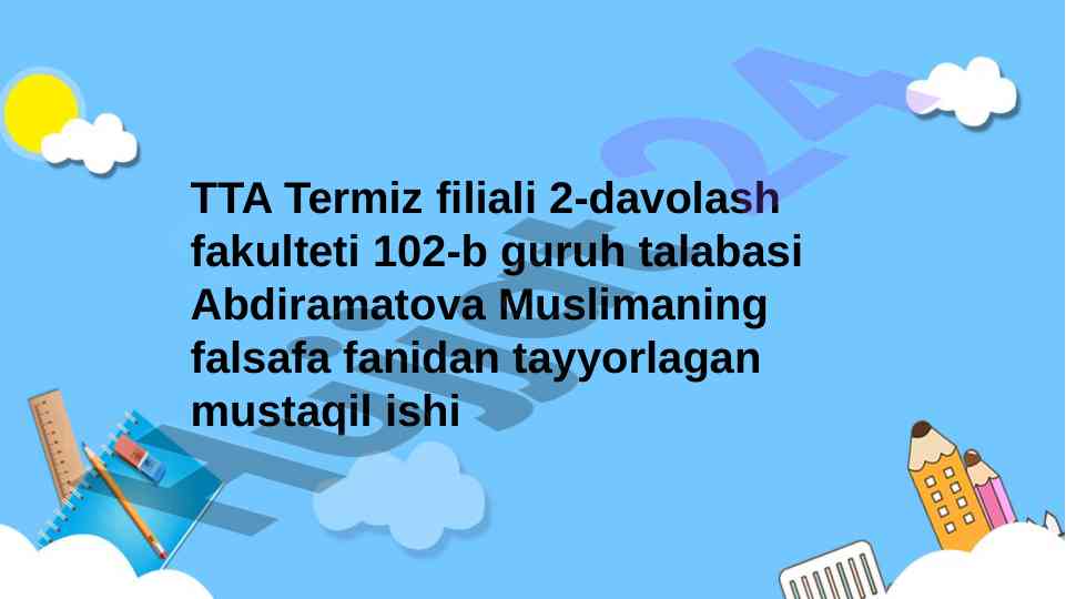 Madaniyat va sivilizatsiya mustaqil ish