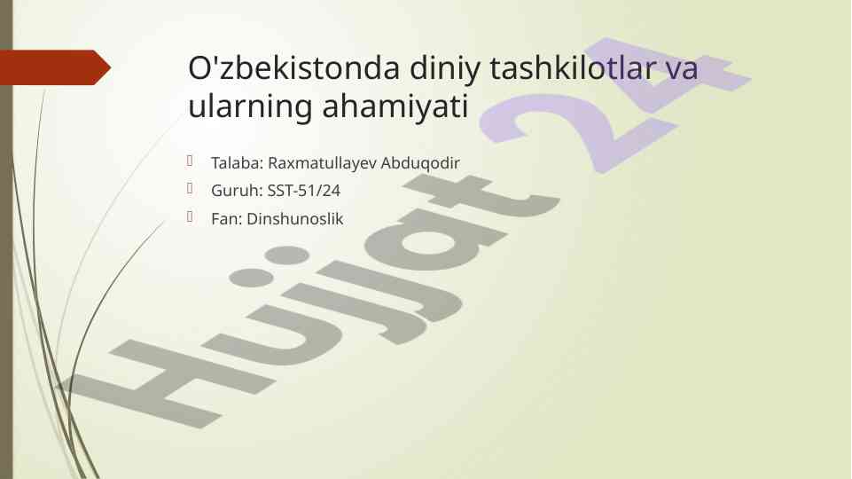 O'zbekistonda diniy tashkilotlar va ularning ahamiyati