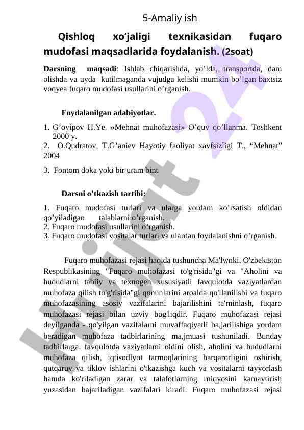 Fuqaro mudofasi usullari bo‘yicha o‘quv qo‘llanma
