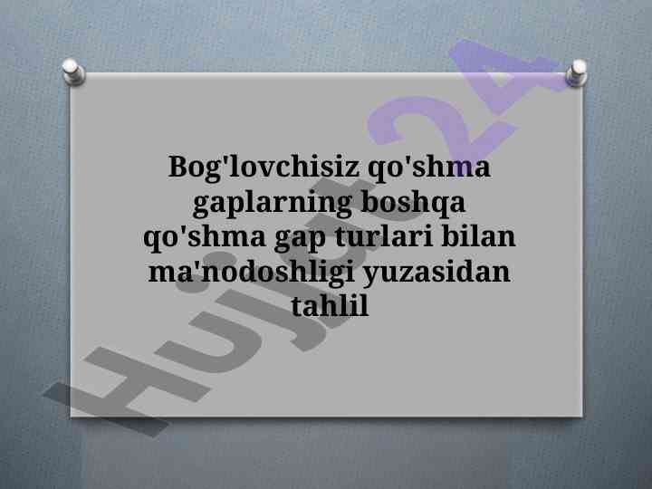 Bog'lovchisiz qo'shma gaplarning tahlili o'zbek maqollari