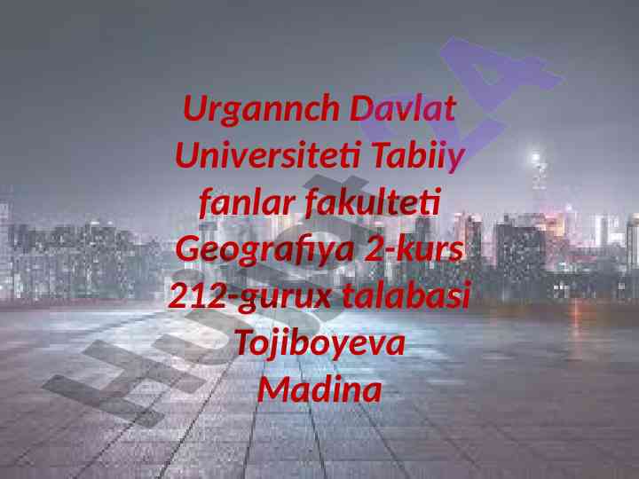 Jahonning yirik shahar aglomeratsiyalari tushunchasi