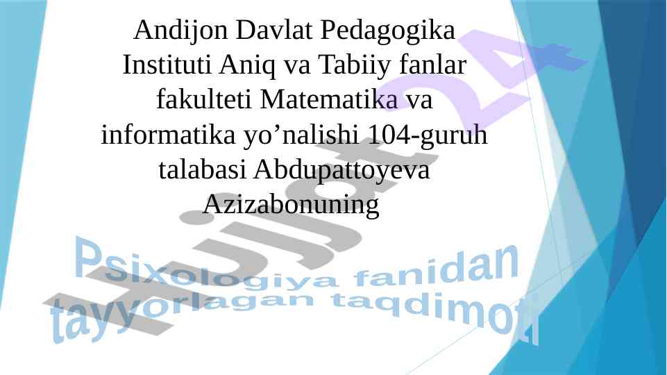 Oila psixologiyasi taqdimoti