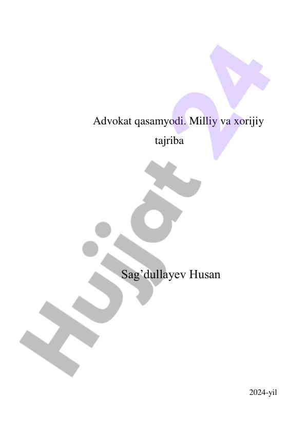 Advokat qasamyodi va xorijiy tajriba tahlili
