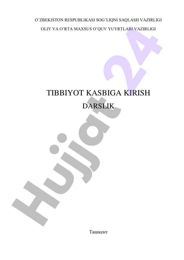 Tibbiyot kasbiga kirish darslik