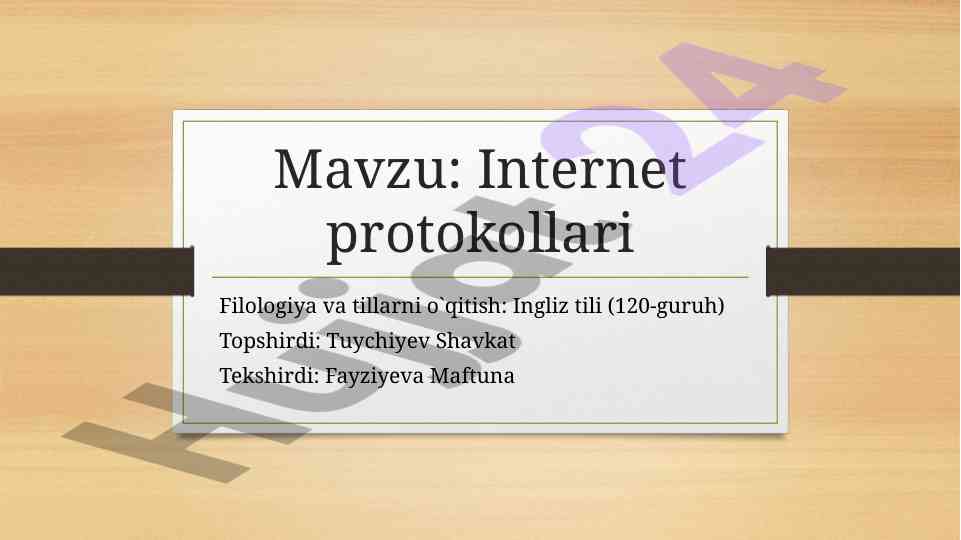 Internet protokollari ingliz tili o‘qitish kursi