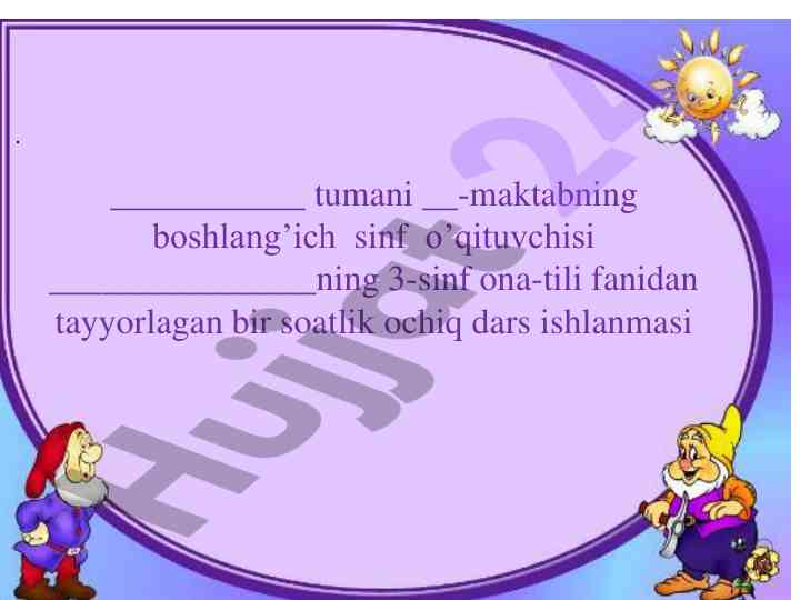 Ona tili fanidan ochiq dars ishlanmasi