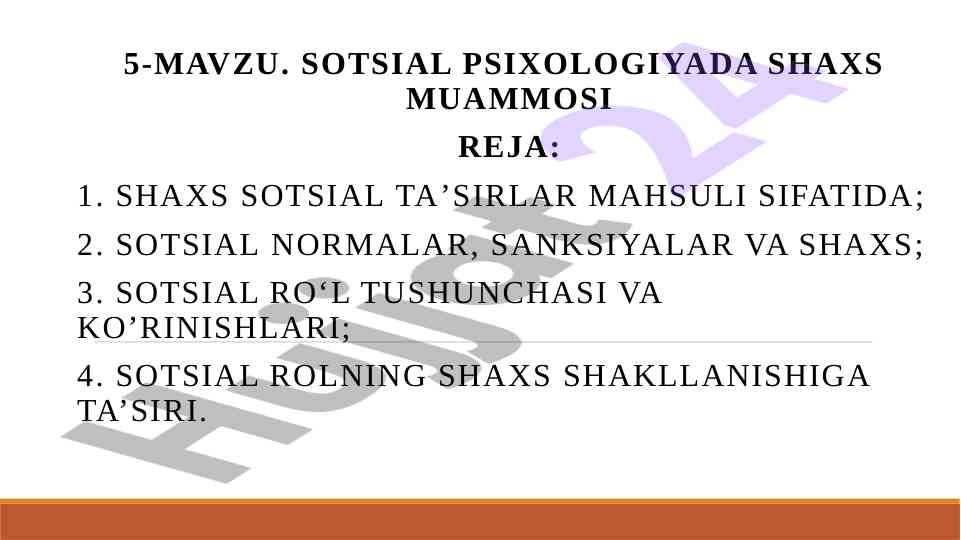 Sotsial psixologiyada shaxs muammosi tahlili