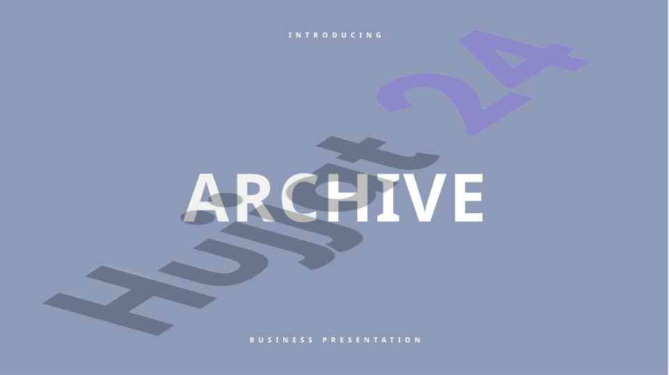 Business presentation archive overview
