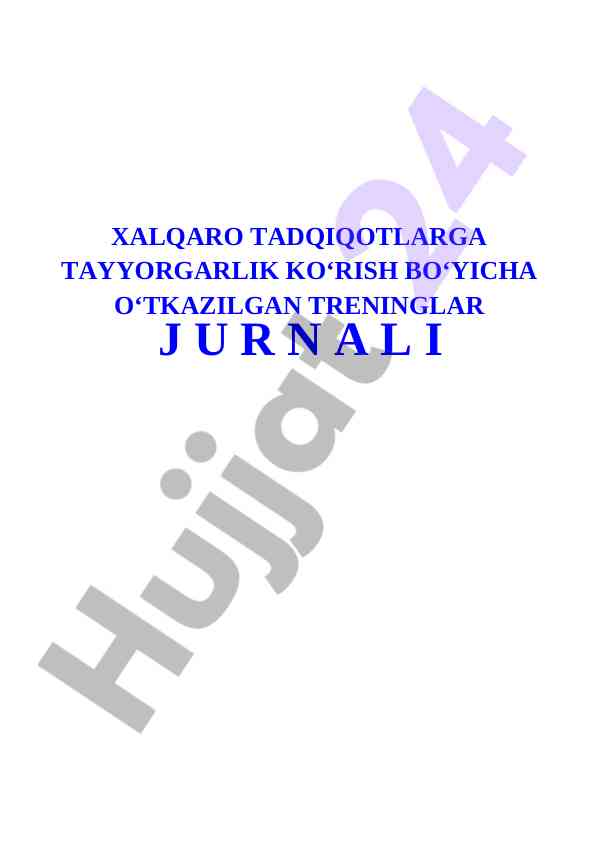 Xalqaro tadqiqotlarga tayyorgarlik uchun treninglar