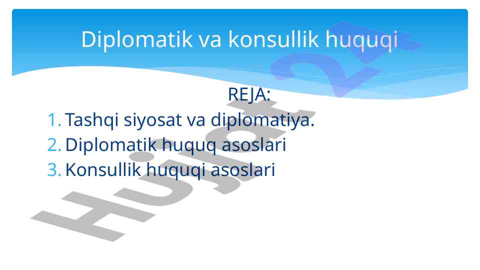 Tashqi siyosat va diplomatiya asoslari
