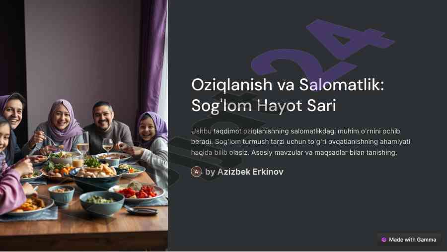 Oziqlanish va salomatlik sog'lom hayot sari