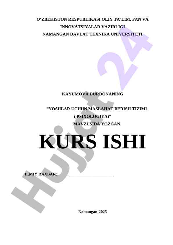 Yoshlar Uchun Maslahat Berish Tizimi