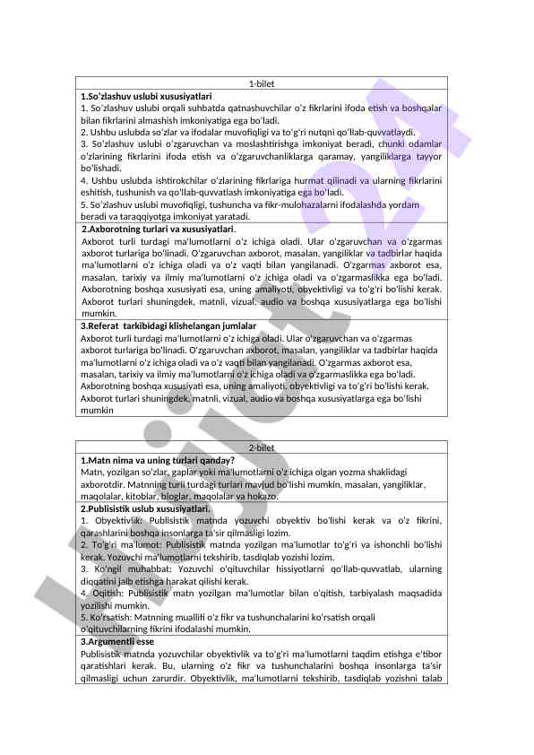 So‘zlashuv uslubi xususiyatlari tahlili