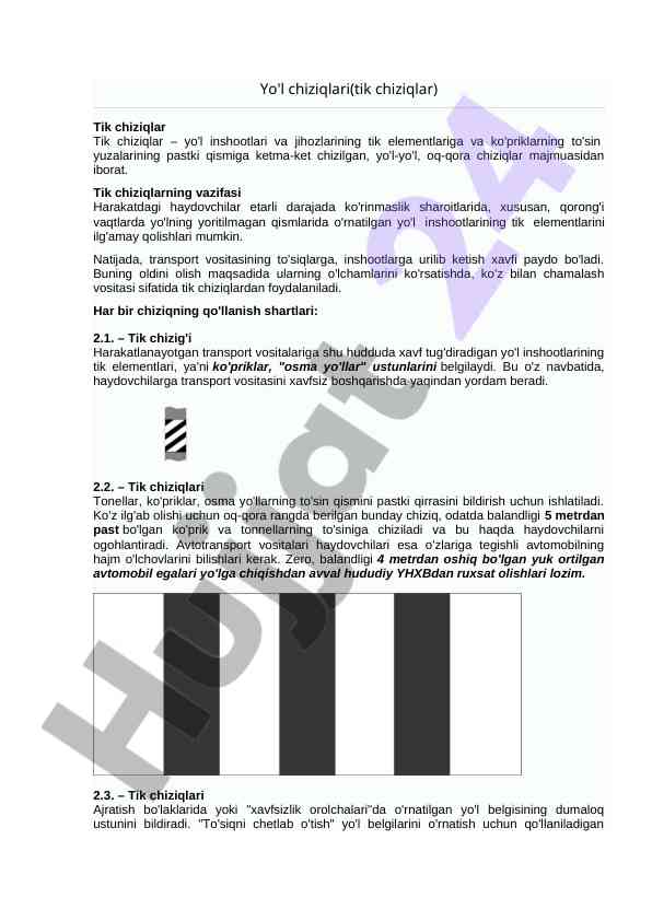 Yo'l chiziqlari va ularning muammolari