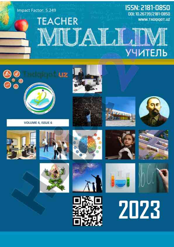 Impact factor journal teacher volume 4 issue 6 2023