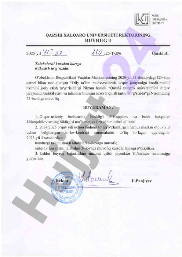 Oliy ta'limda kredit-module tizimini joriy etish