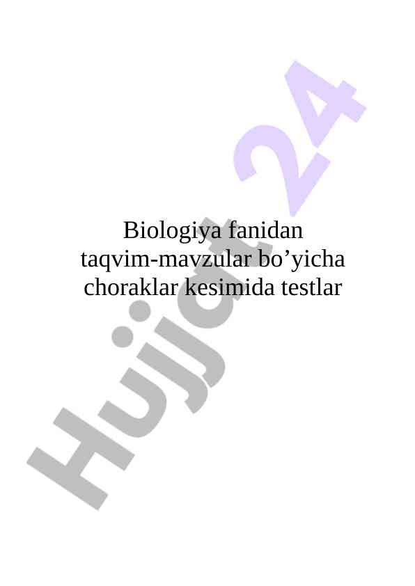 Biologiya fanidan test savollari 5-sinf uchun