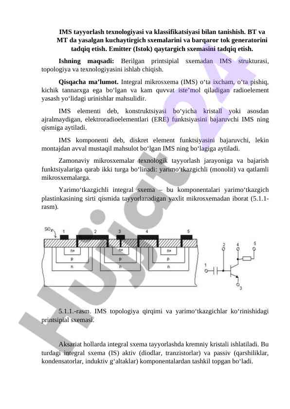 Ims tayyorlash texnologiyasi va klassifikatsiyasi