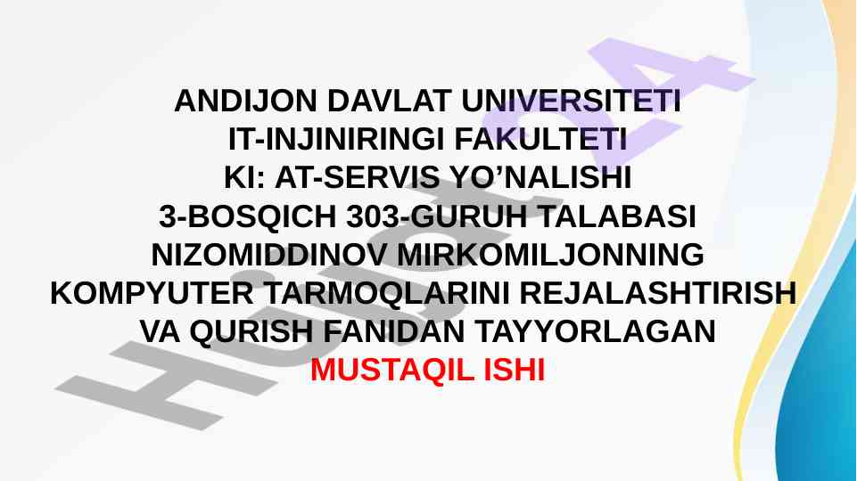 Bulutli hisoblash tizimlari haqida mustaqil ish