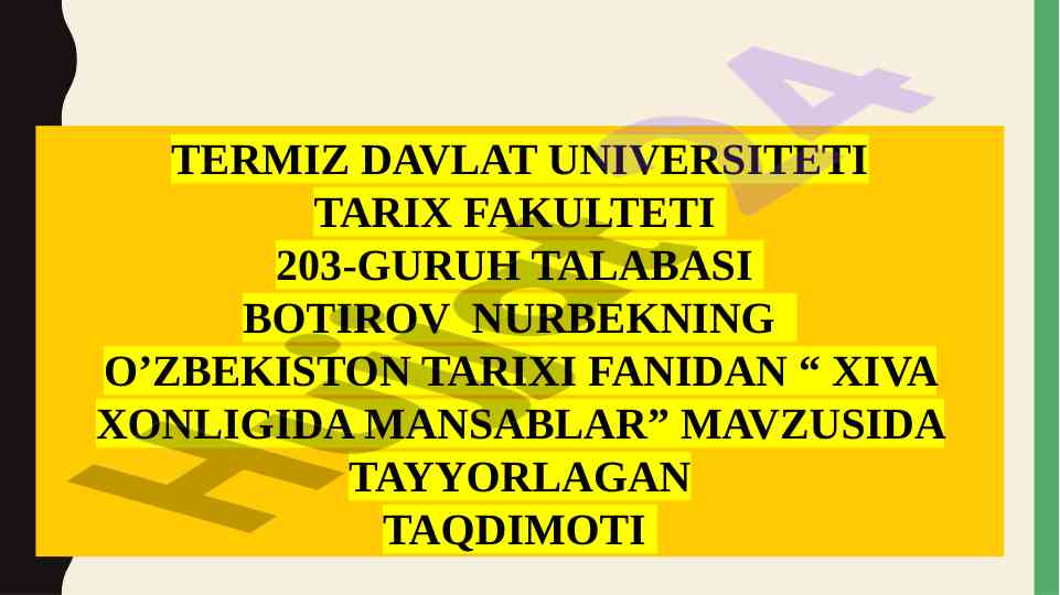 Xiva xonligida mansablar taqdimoti