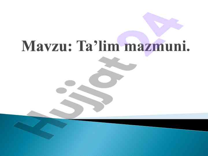 Ta’lim mazmuni va ilmiy texnik jarayon