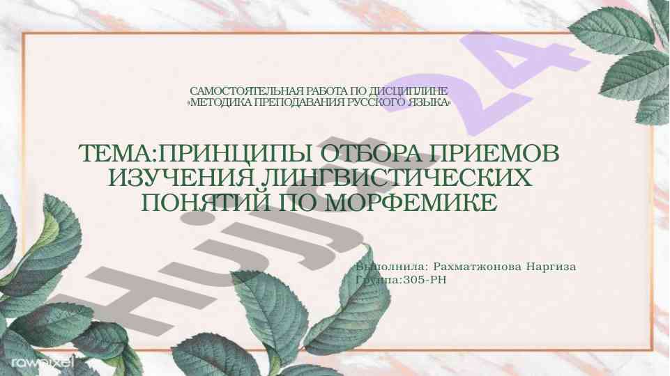 Principles of selection in linguistic concepts morphology