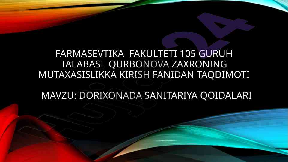 Dorixonada sanitariya qoidalari taqdimoti