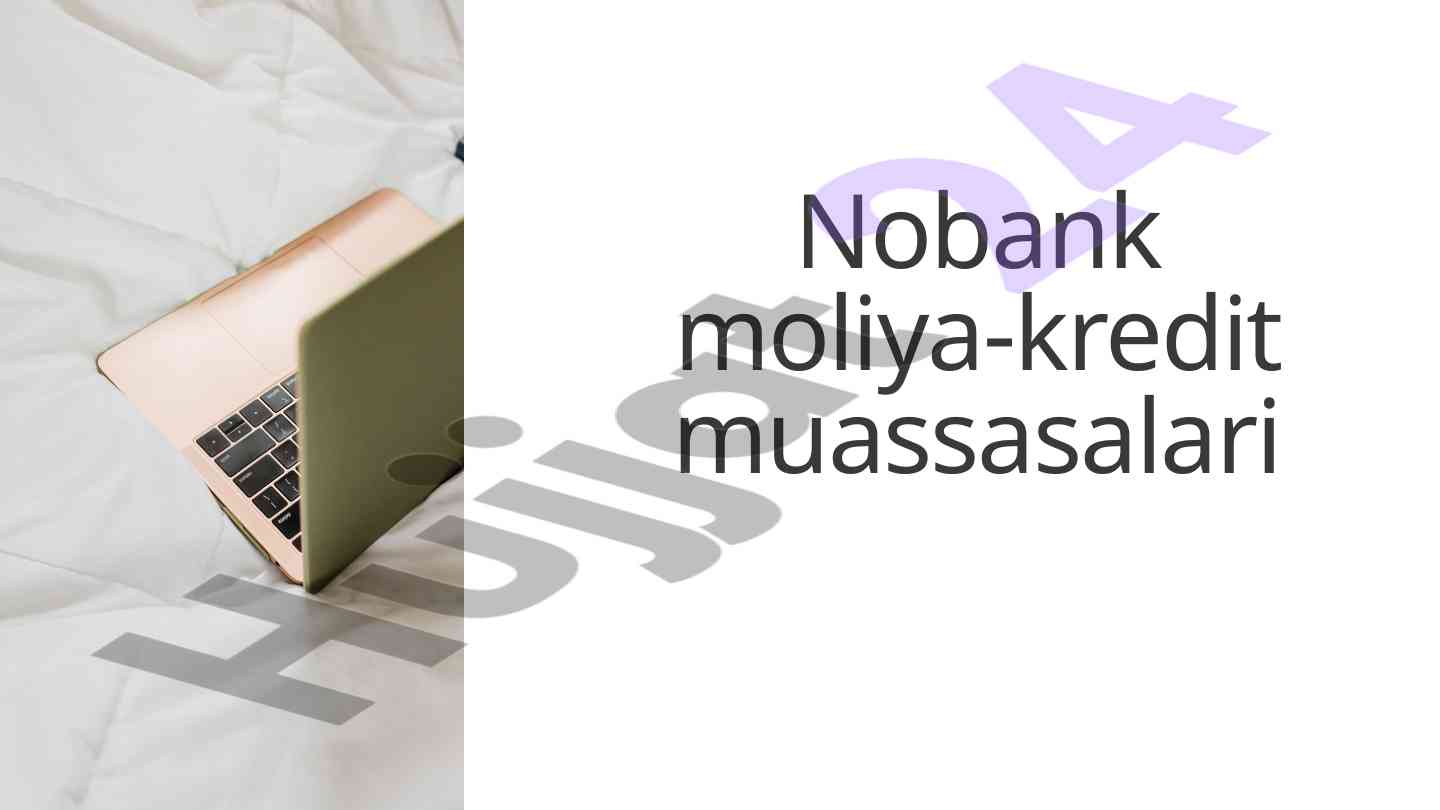 Nobank moliya-kredit tashkilotlari va ularning rol