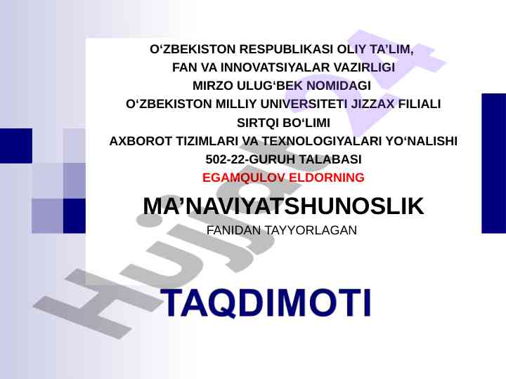 Ma'naviyat va madaniyat o'zaro munosabatlari tahlili