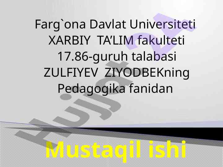Ilmiy pedagogik tadqiqot metodologiyasi va usullari