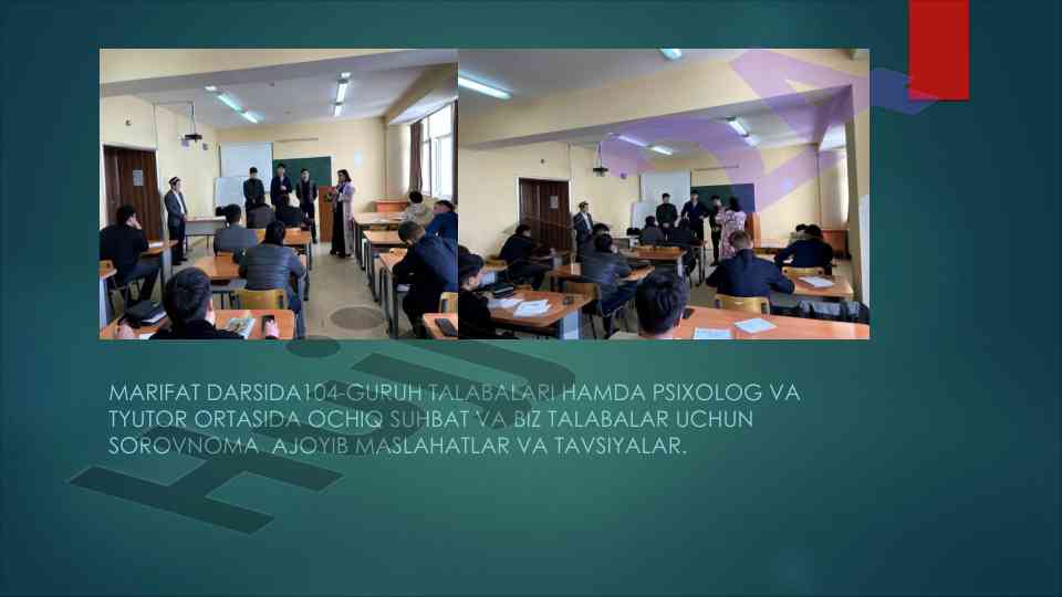 Marifat darsida ochiq suhbat va tavsiyalar