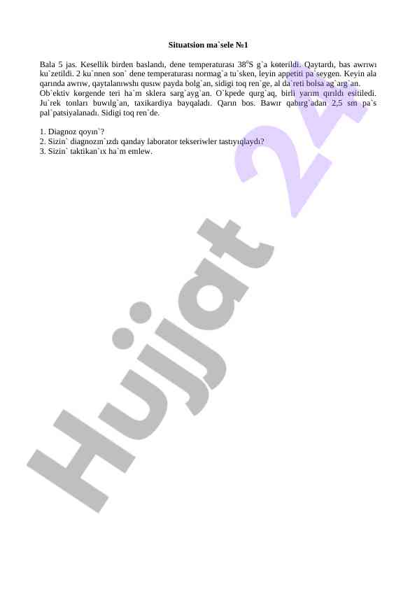 Virusli gepatit diagnostikasi va taktikasi
