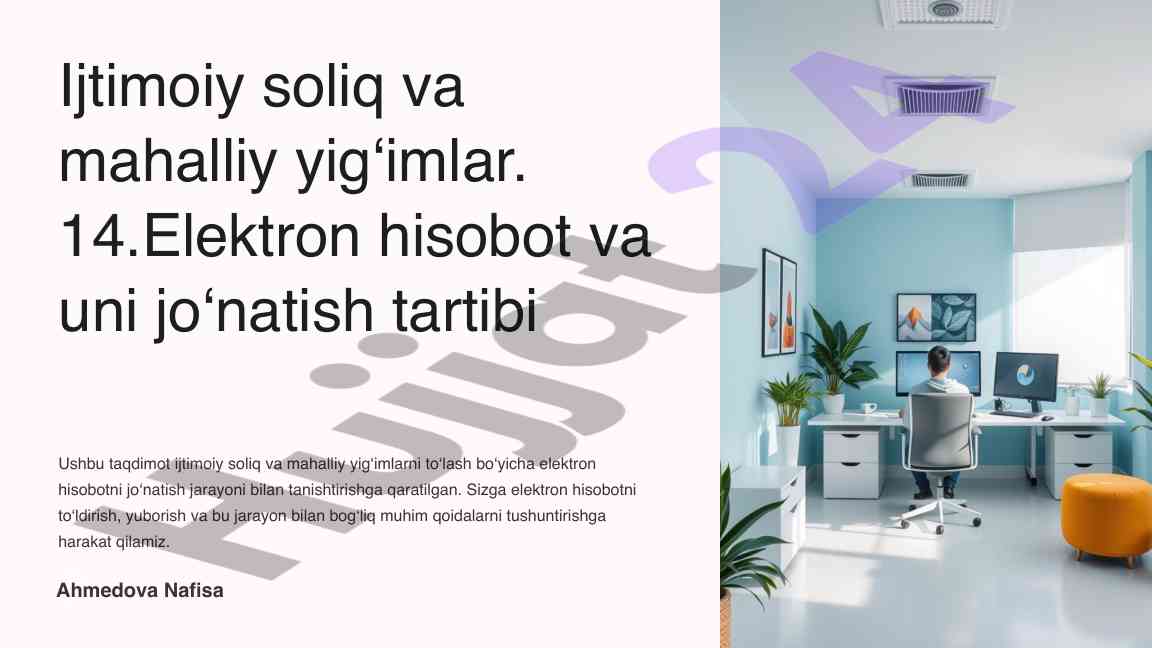 Ijtimoiy soliq va mahalliy yig‘imlar taqdimoti