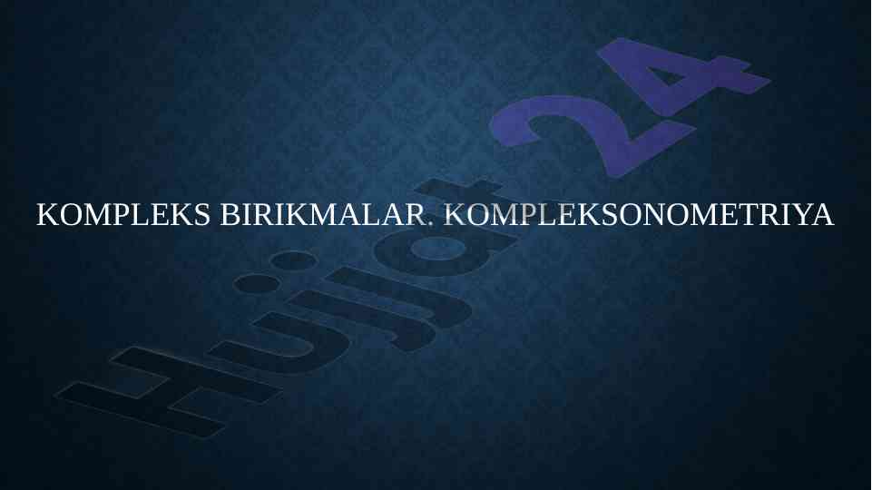 Kompleksonometriya va ligandlarning koordinatsion sig‘imi