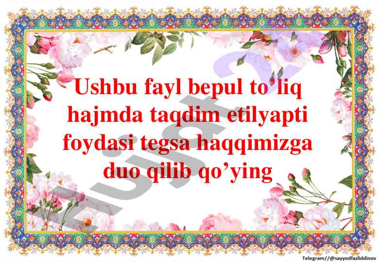 Ona tili va o'qish savodxonligi dars taqdimoti