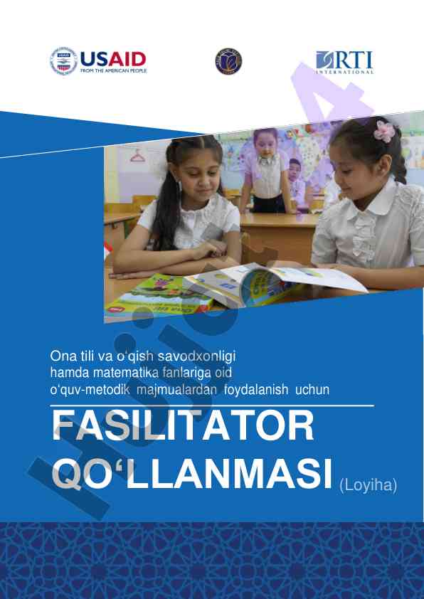 Ona tili va o‘qish savodxonligi fasilitator qo‘llanmasi