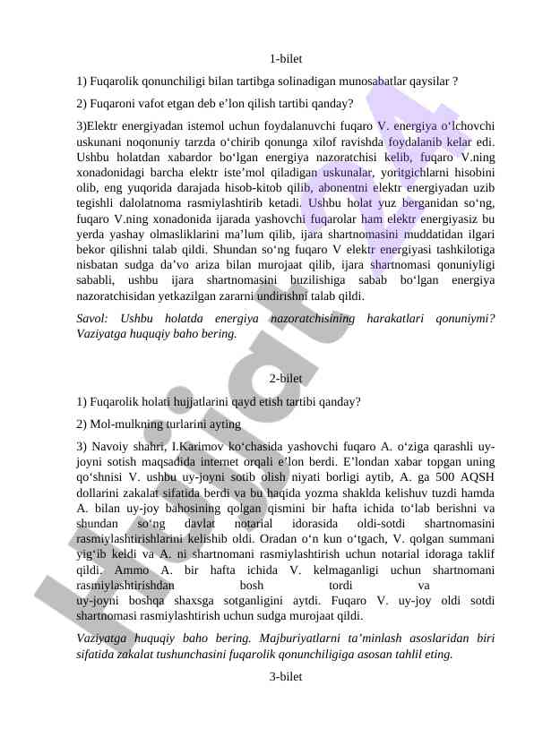 Fuqarolik qonunchiligi bilan tartibga solish masalalari